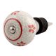 Red Floral Crackle Ceramic Wine Stopper